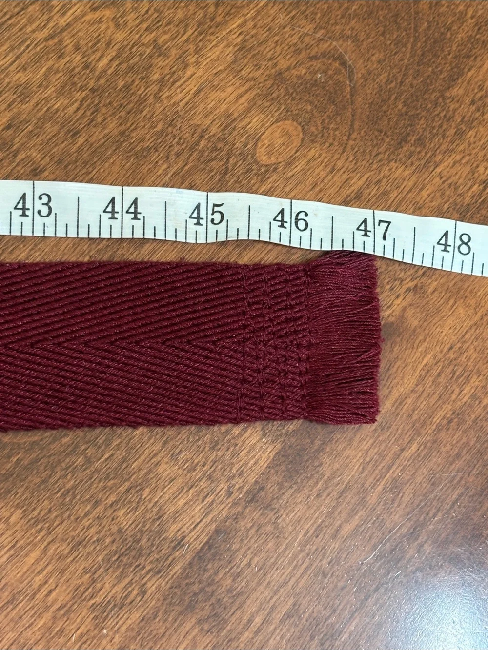 Men's Burgundy Canvas Military-Style Belt with Metal Double-Loop Buckle